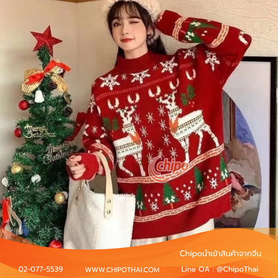 christmas-pattern-fashion-sweater เสื่อไหมพรม